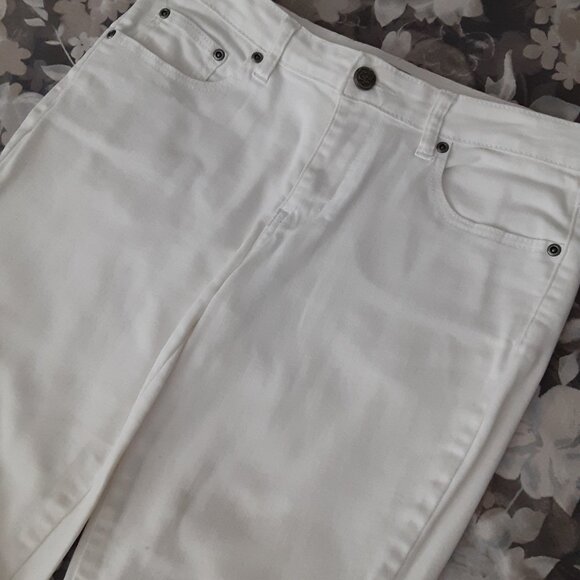 Super Fitting! Earl 5 pocket Jeans - white cotton -size 8 - Picture 4 of 8